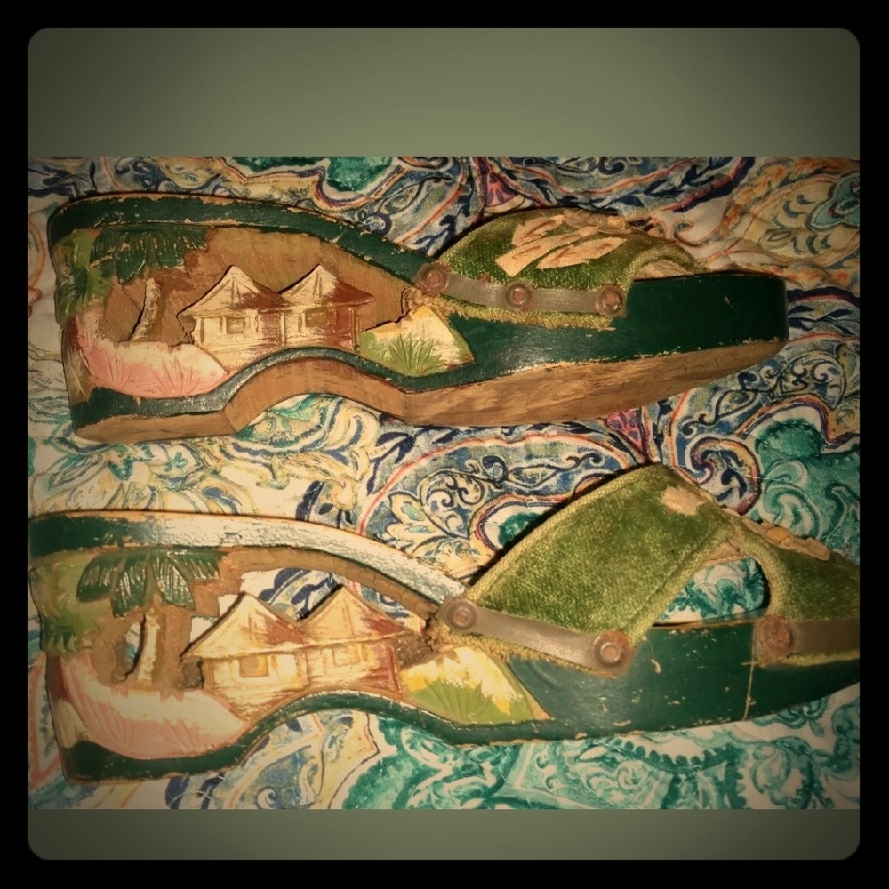 Vintage 1940s WW2 Phillipines Sandals Sz 6.5